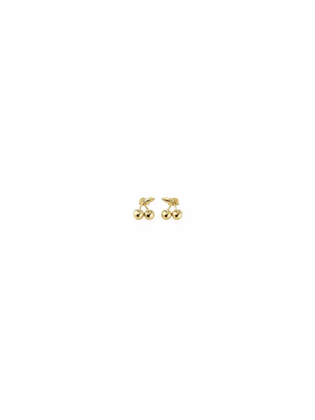 Brinco Mini Maya Cereja - Banho Ouro 18k