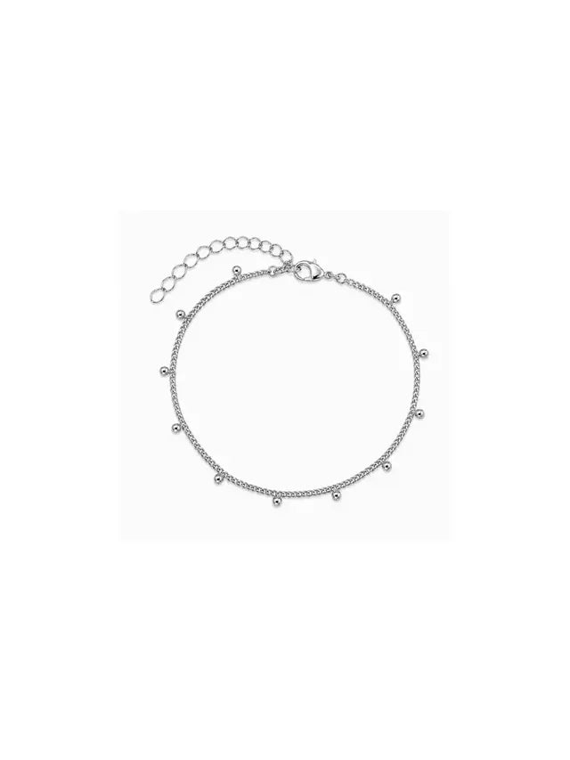Pulseira Mini Esferas Banho Ródio Branco