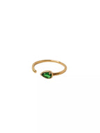Anel Esmeralda Clara Regulável Banho Ouro 18k