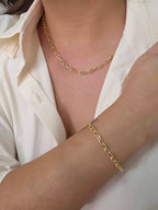 Pulseira Corrente Elos Banho Ouro 18k