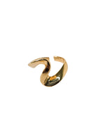 Anel Curva Regulável Banho Ouro 18k