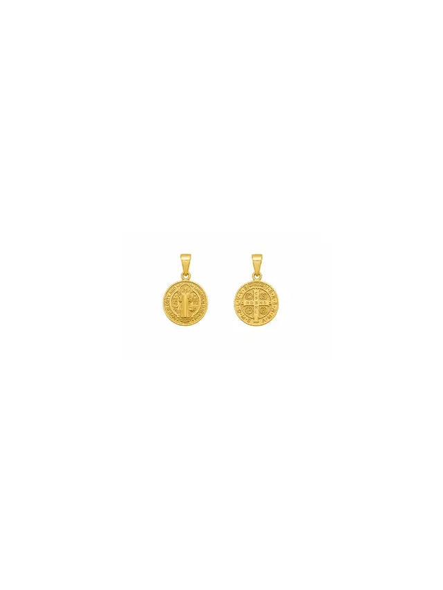 Pingente Medalha São Bento 0,8 cm Banho Ouro 18k