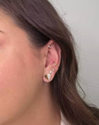 Brinco Coração Cravejado Banho Ouro 18K