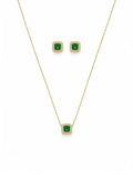 Conjunto Esmeralda 45 cm Banho Ouro 18k