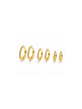Trio Argolas Micro Cravejadas Maria Banho Ouro 18K
