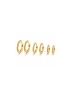 Trio Argolas Micro Cravejadas Maria Banho Ouro 18K