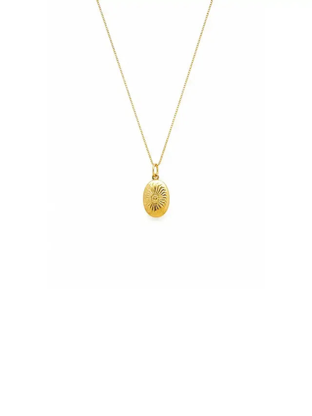 Colar Relicário Mini Oval 45 cm Banho Ouro 18k | Pronto com suas fotos